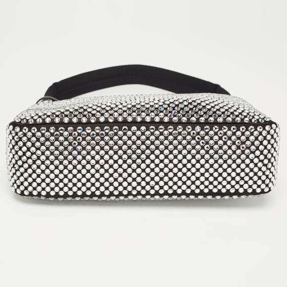 PRADA Black Satin Mini Crystal Studded Re-Edition 2000 Shoulder Bag - Picture 7 of 8